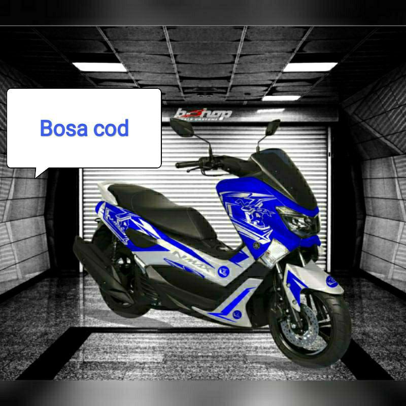 Decal Nmax Old Biru White stiker fullbody