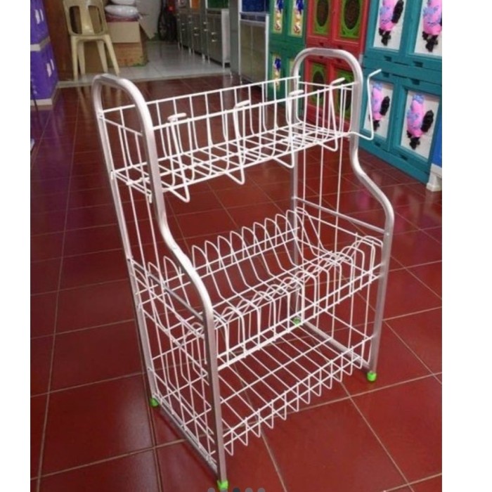 Rak Piring Rak Piring Alumunium 3 Susun Best Quality