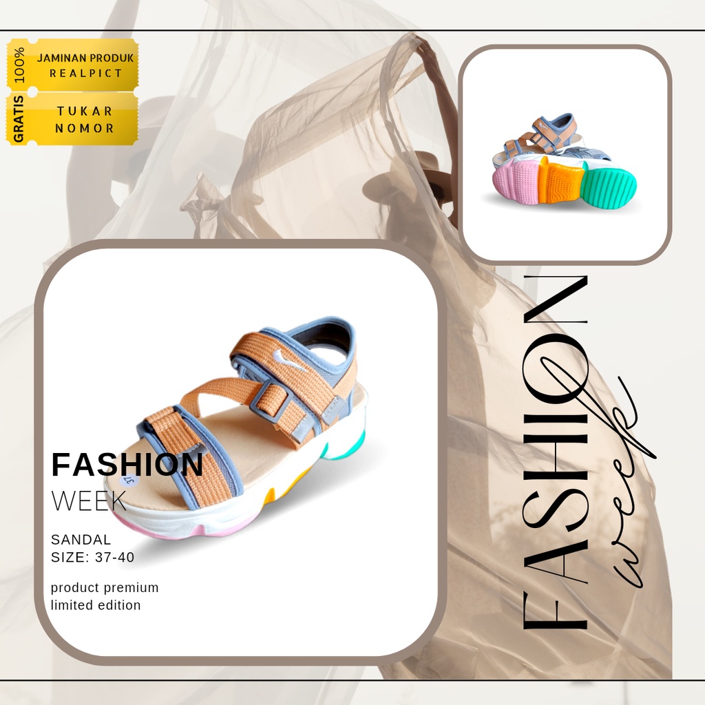 Sandal Perempuan Wedges Korea Import