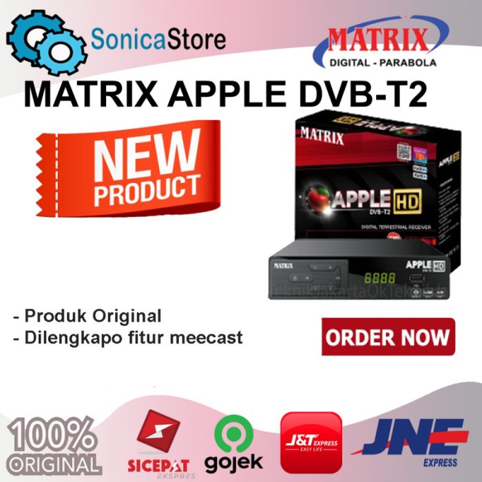 Set Top Box Matrix Apple Merah Dvb-T2 (Grosir)