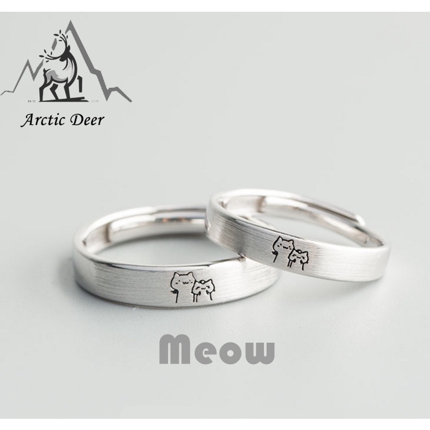 Cincin couple-Meow cincin pasangan cincin titanium Original Arctic Deer