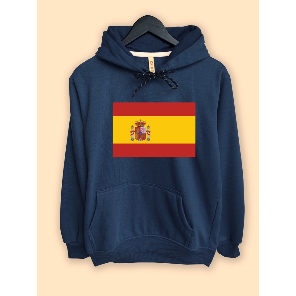 jaket hoodie premium desain bendera spanyol