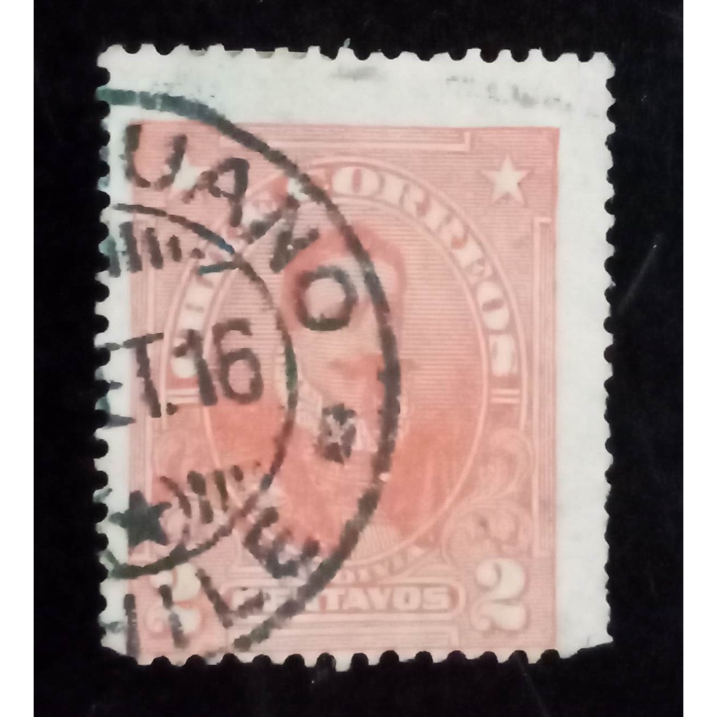 Perangko Chile/ Chili 2 Centavos Tahun 1918 Cetak Geser