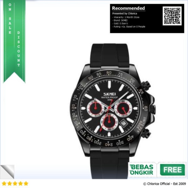 Unik SKMEI Jam Tangan Analog Pria Strap Silicone - 9275 - Black Black SKMEI Diskon
