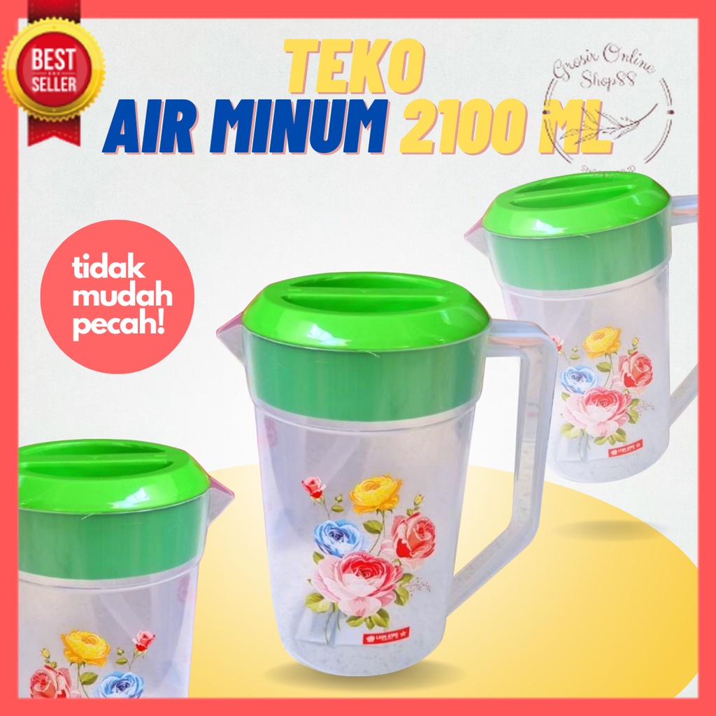 GOS - B212 - Teko Air Minum 2100ml - Teko Eskan 2,1L - Tempat Air Isi Ulang - Wadah Air Jus