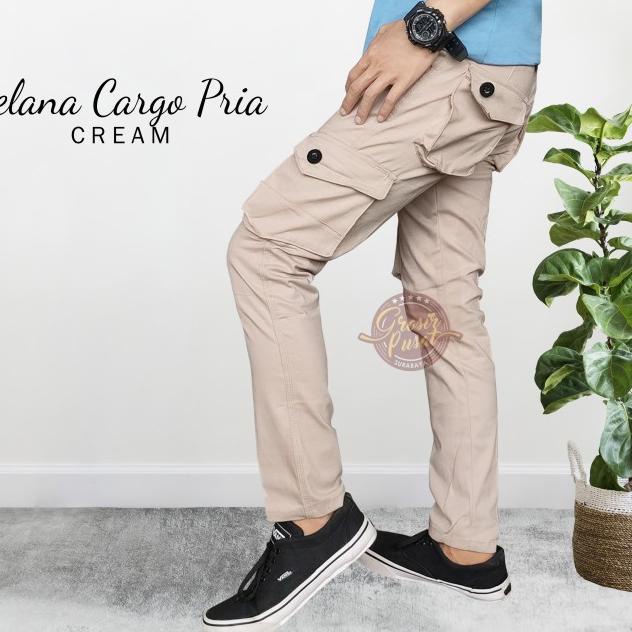 Celana Panjang Kargo & PDL & Celana Gunung - Cream, 27