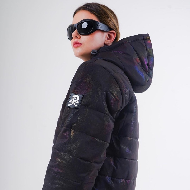 Jaket puffer hologram black bdgboys
