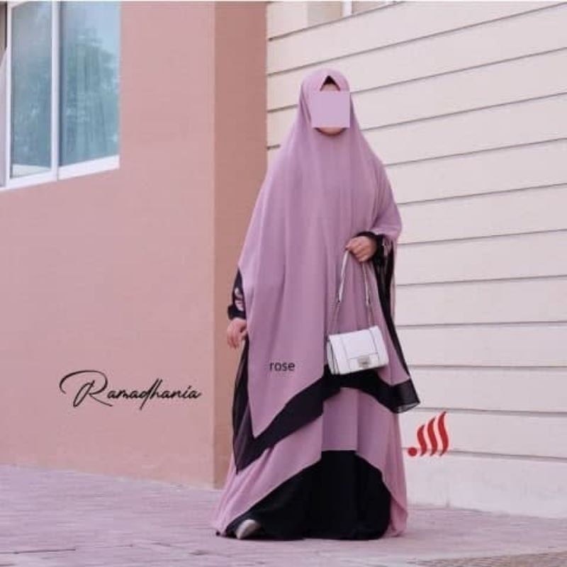 Gamis Ramadhania Set Khimar Syar'i - Warna Rose by SIDRA