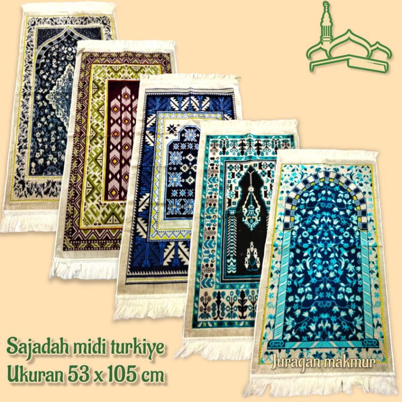 sajadah motif yakar MIDI / sajadah Turki ukuran sedang