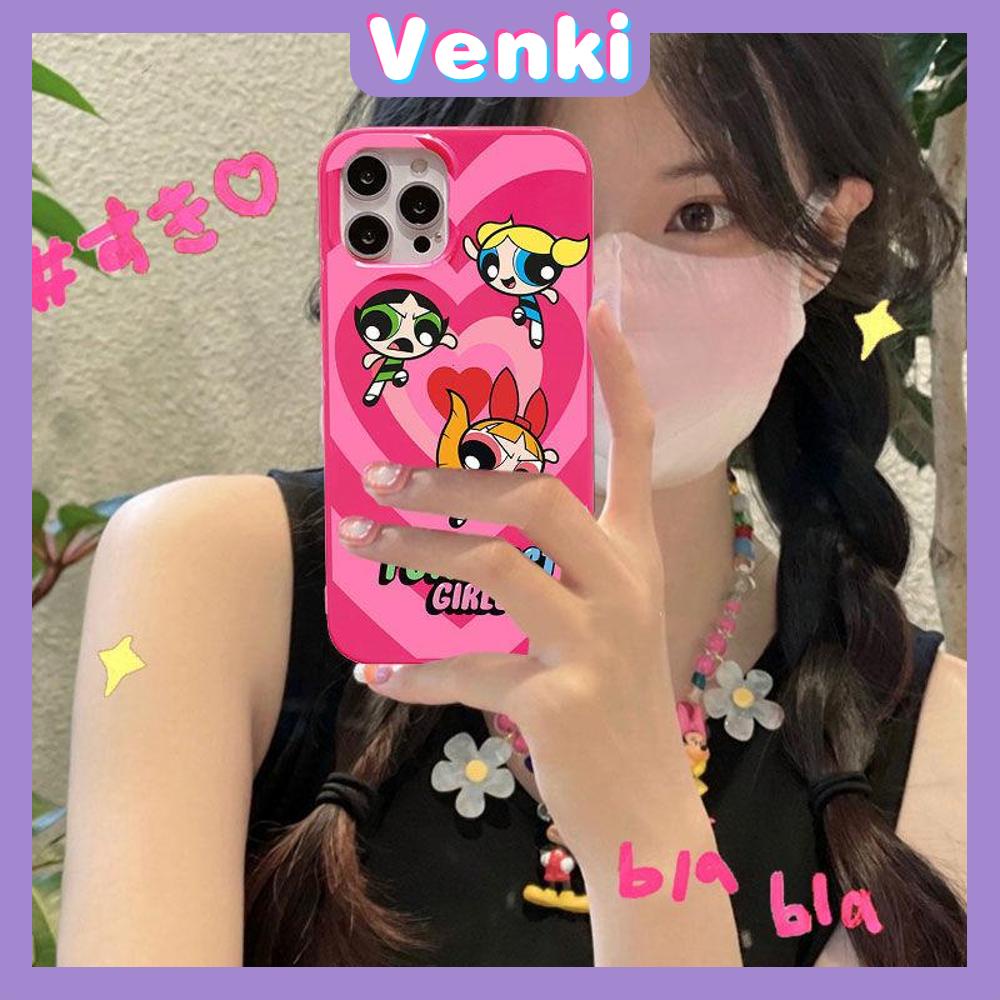 Case iPhone 14 Pro Max TPU Soft Case Cartoon Cute Powerpuff Girls Glossy Pink Candy Case Camera Protection Shockproof For iPhone 14 13 12 11 Plus Pro Max 7 Plus X XR