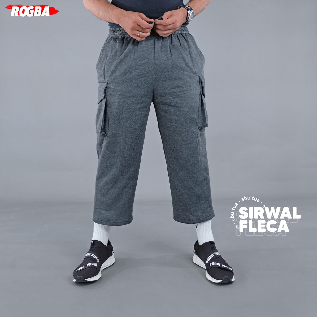 Sirwal Fleca ROGBA Celana Sirwal Fleece Sporty Cargo Kargo Pria Dewasa