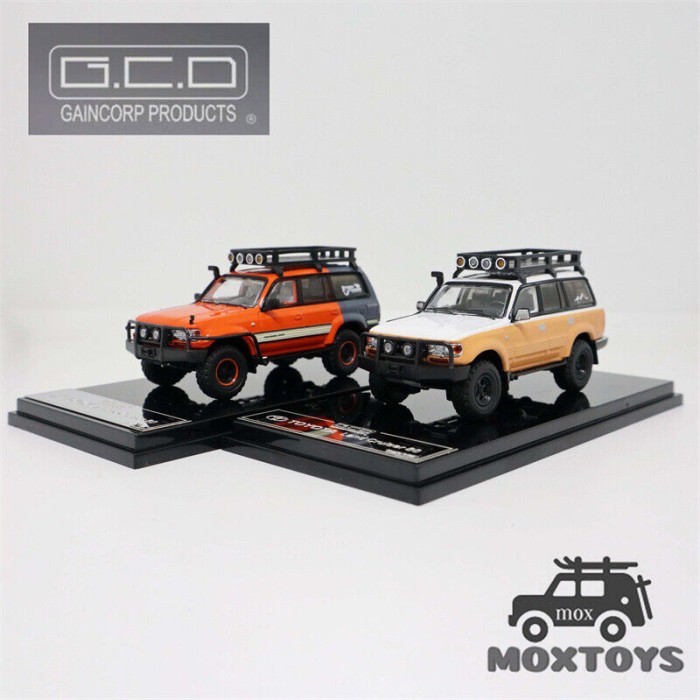 1/64 GCD TOYOTA LAND CRUISER LC80 VX TURBO BROWN WHITE ORANGE GREY - BROWN WHITE SELH