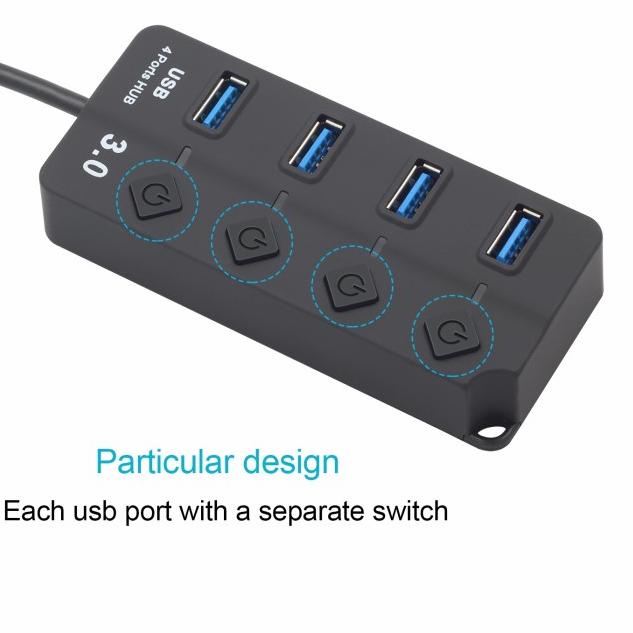 USB HUB HIGH SPEED 3.0 4/7 PORTS ON/OFF SWITCH MACBOOK LAPTOP PC - UHB-A107 4 Port