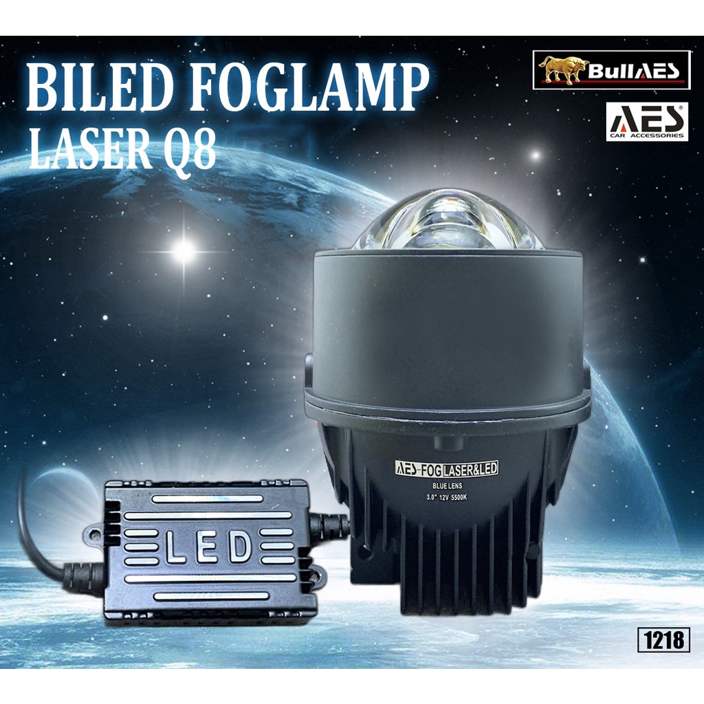 Foglamp Biled AES Q8 LASER Hi loo 45 Watt Warranty 1 year