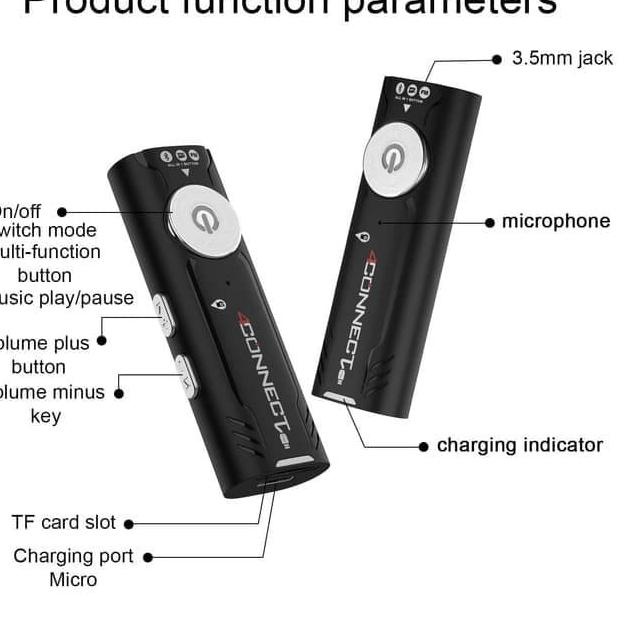 4Connect Bluetooth Audio Music Receiver Dongle With MP3 Player and FM