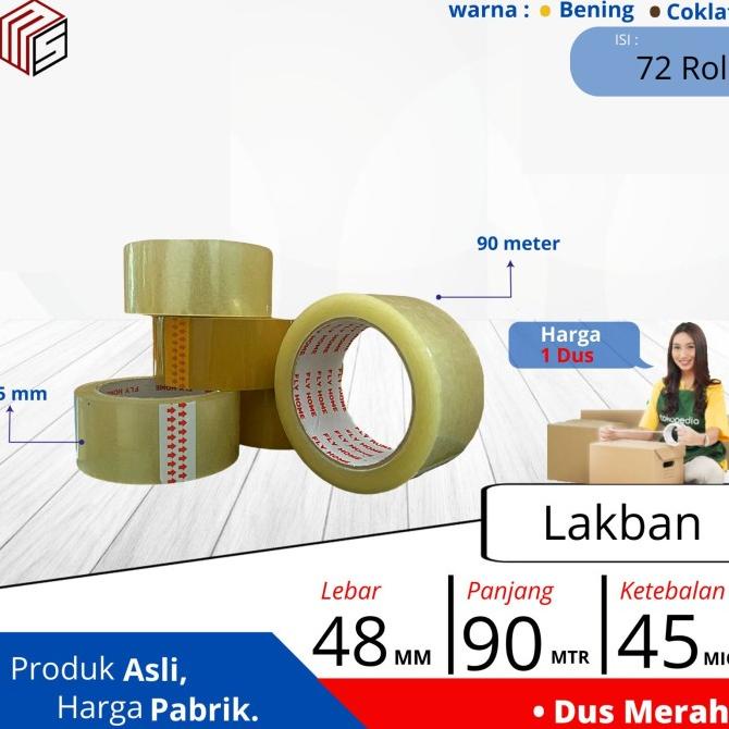 

Lakban 100Yard 2inchi 48 x 100 Bening Coklat 1 Dus Grosir