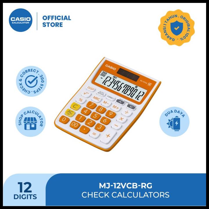 

Casio Mj-12Vcb - Orange -Kalkulator Toko/Dagang - Fungsi Cek - 12 Digi