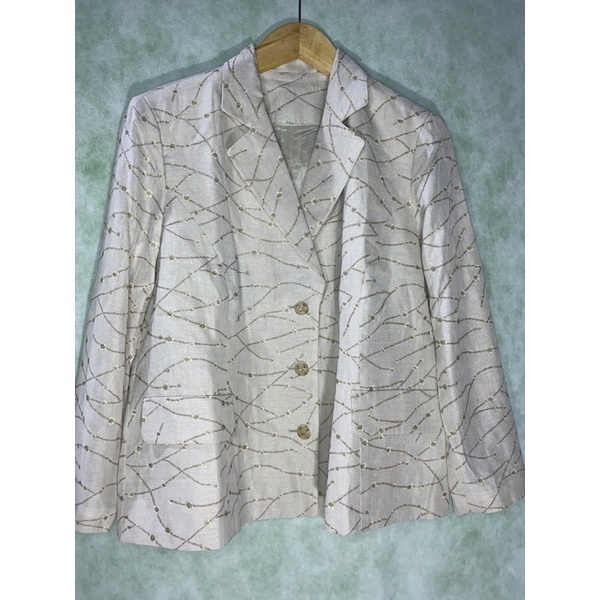 Preloved/Thrift Blazer Sage green Bunga Salur /Blazer Korean Style