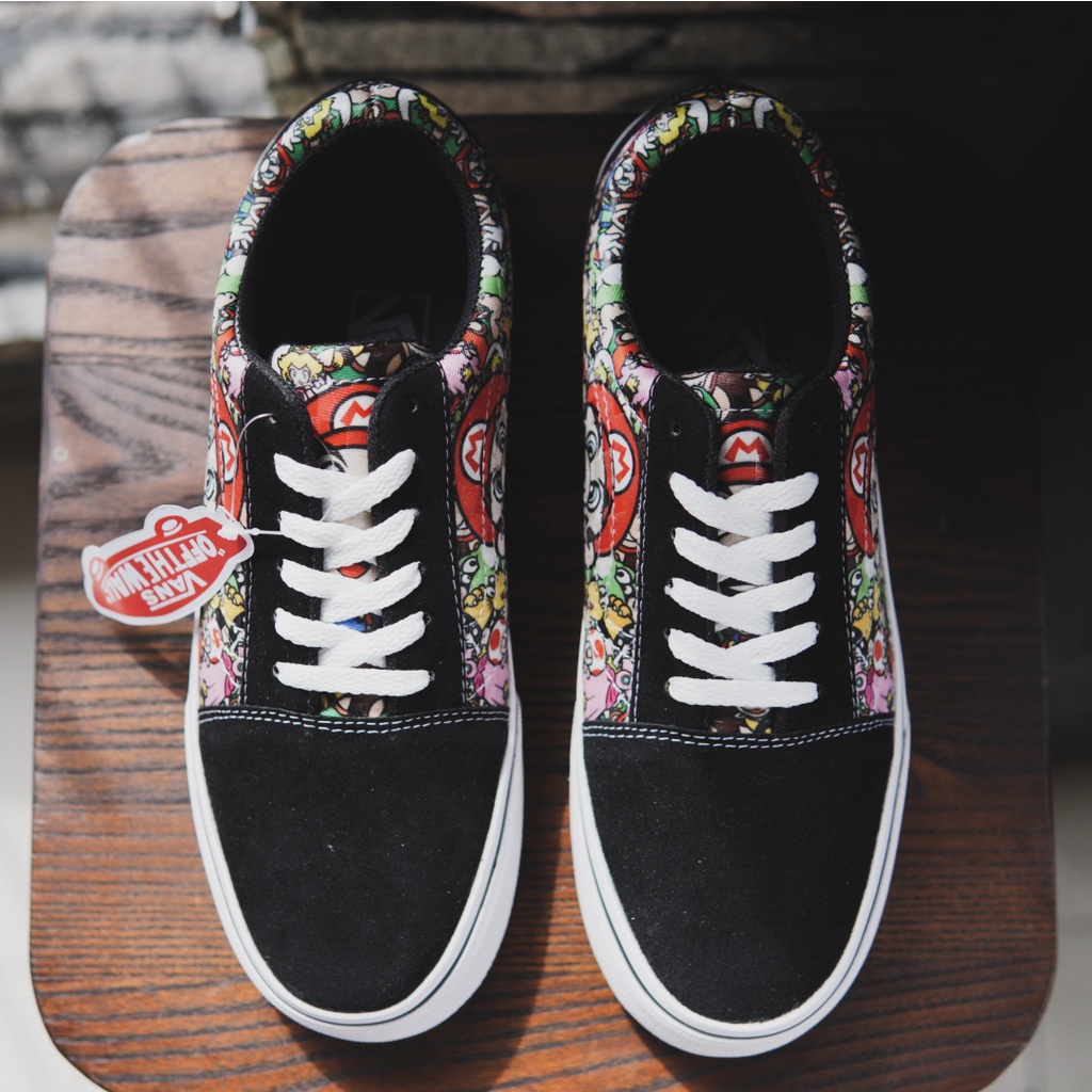 Sepatu Sekolah !!! Sepatu Sneakers Pria Vans Old School Vans Motif Mario Sekolah Kuliah Nongkrong