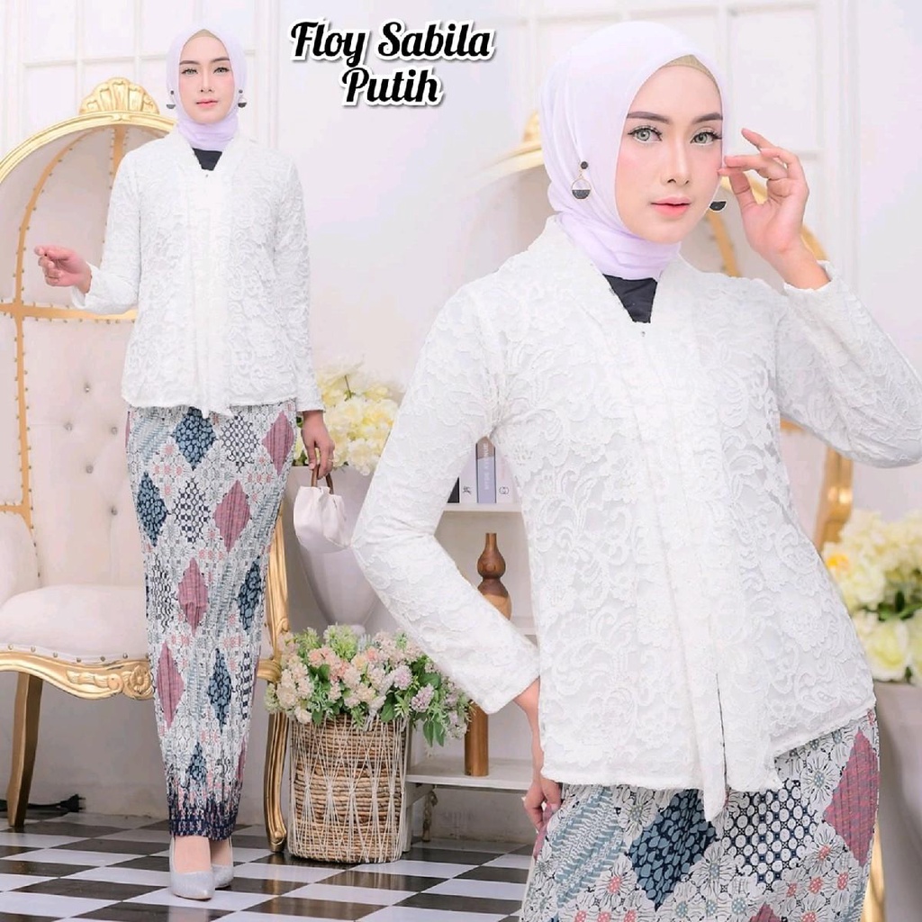 kebaya brukat setelan pesta model simple/setelan kebaya brukat wisuda/set kebaya