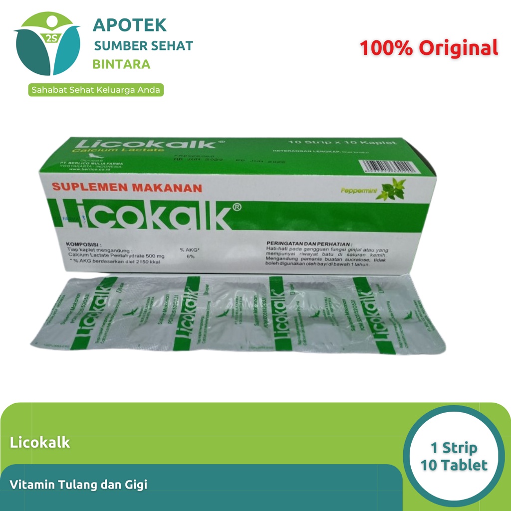 Licocalk Vitamin Calcium Tulang dan Ibu Hamil 10 Tablet