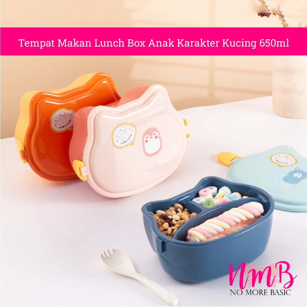 Tempat Makan Lunch Box Anak Karakter Kucing 650ml