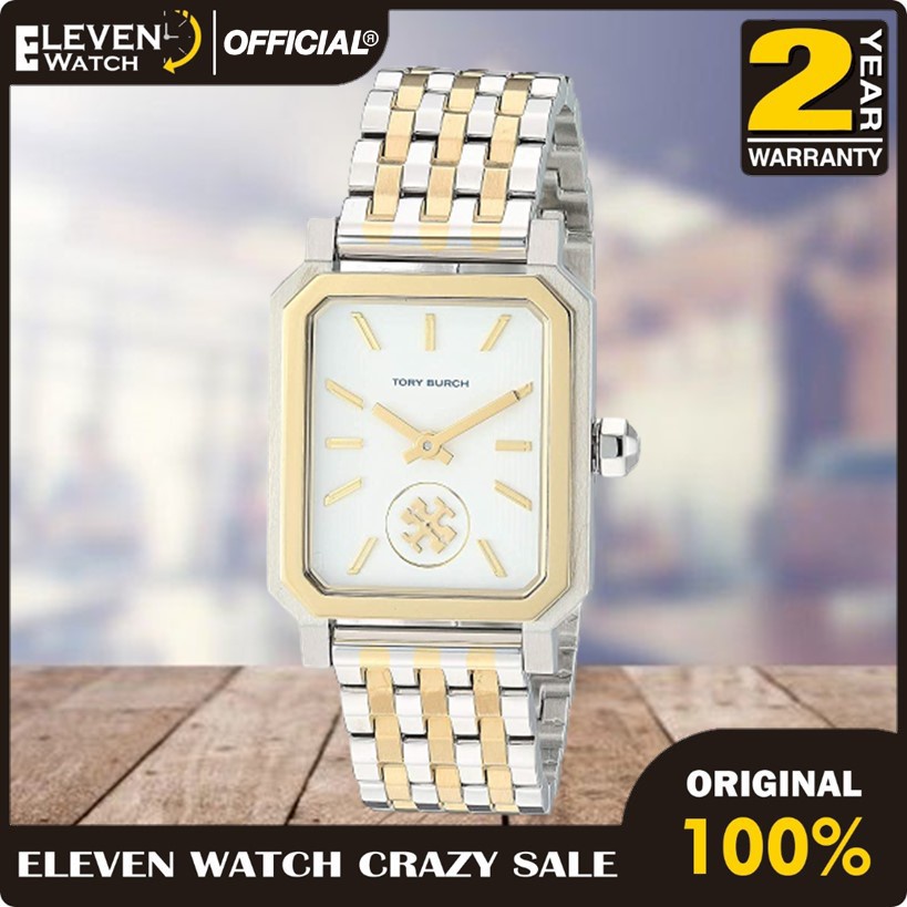 [Promo] Jam Tangan Wanita Tory Burch TBW1501 / TBW-1501 The Robinson Two-Tone Gold Stainless Steel  