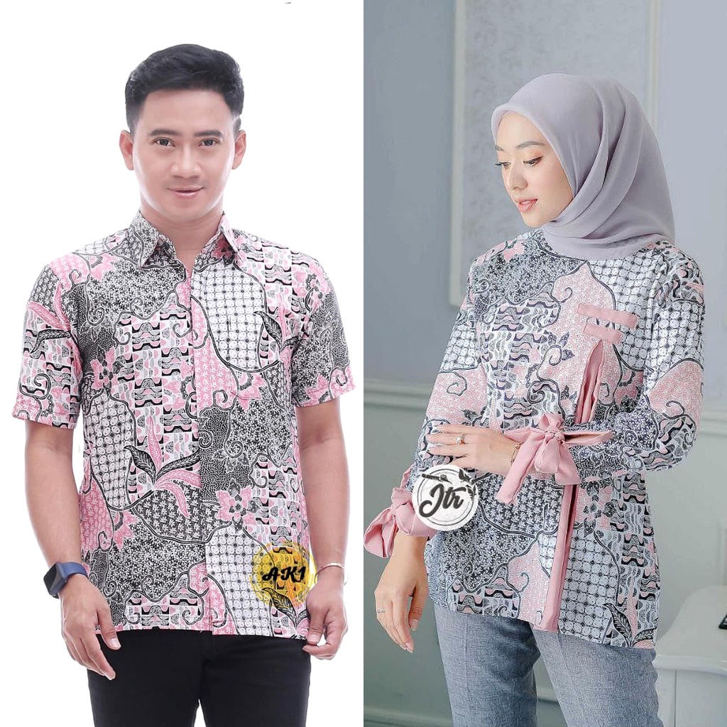 Batik Couple Modern Baju Batik Wanita Modern Atasan Batik Kerja Wanita M L XL XXL Seragam Batik Kantor Batik Alina