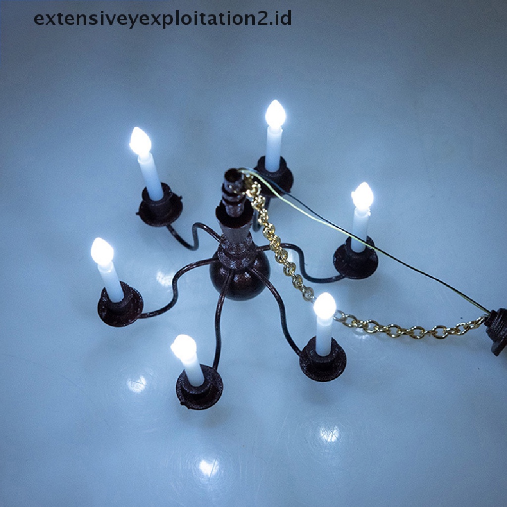 Mainan Miniatur Lampu Gantung LED Untuk Dekorasi Rumah Boneka