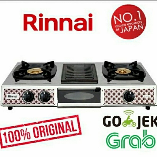 RINNAI kompor 2 tungku + 1 tungku grill 524 A - 524A - pemanggang