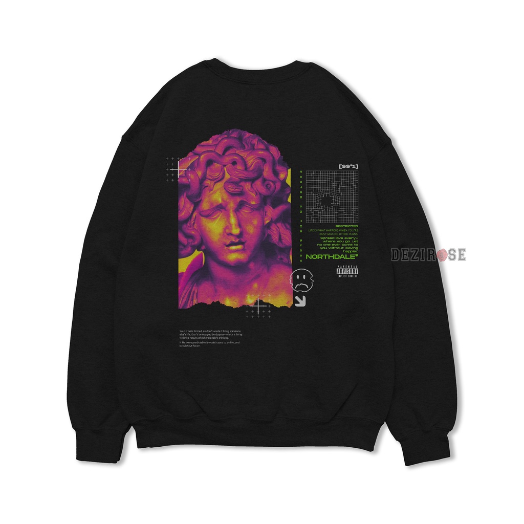 DEZIROSE Sweater Crewneck Mind (Sablon) Size M-XXL ( Pria &amp; Wanita ) Distro Fleece Tebal