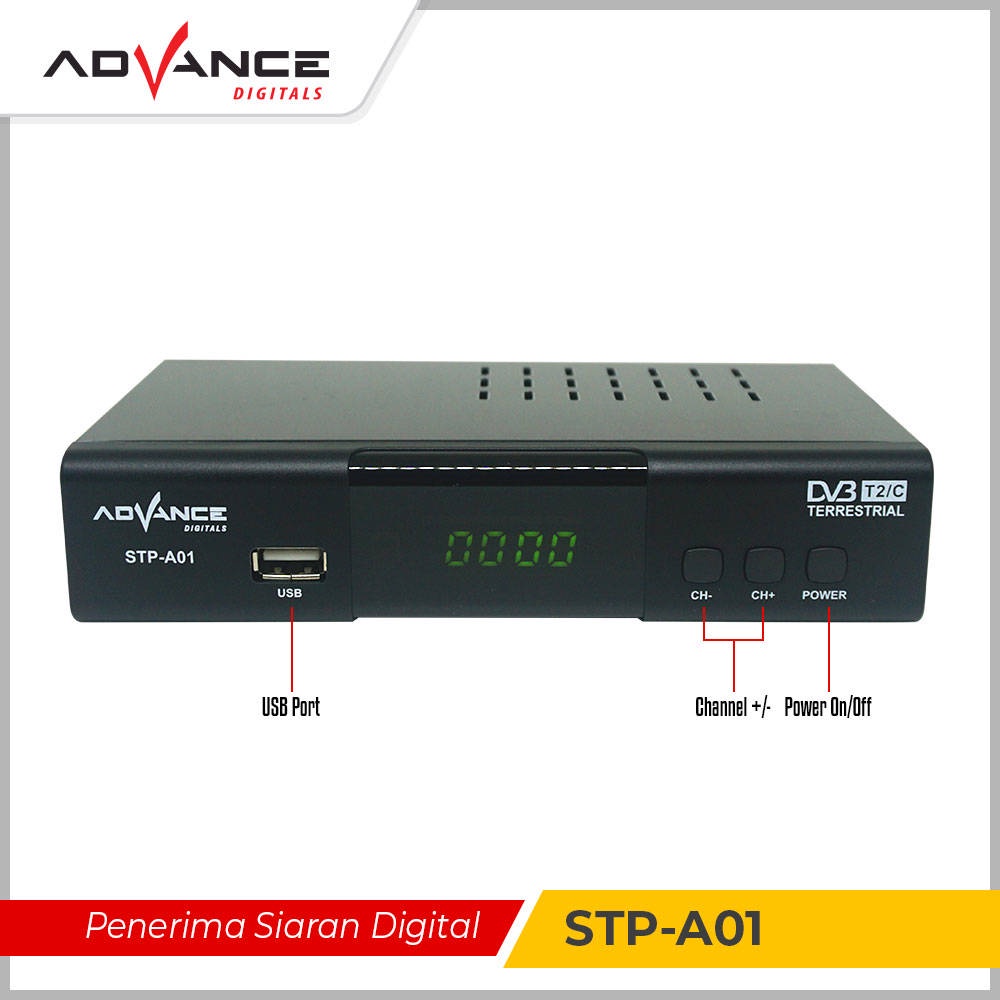 STB Digital Advance STP-A01 DVB Full HD / Alat Penerima Siaran TV Digital / Digital Receiver / SET TOP BOX/ EVERCROSS/ATB01