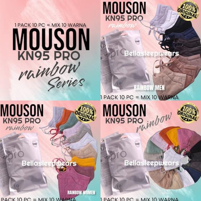RAINBOW MIX KN95 PRO MOUSON 5PLY MASKER KN95 PRO KOREA MOUSON ORIGINAL t-bellasleepwears Ayo Order
