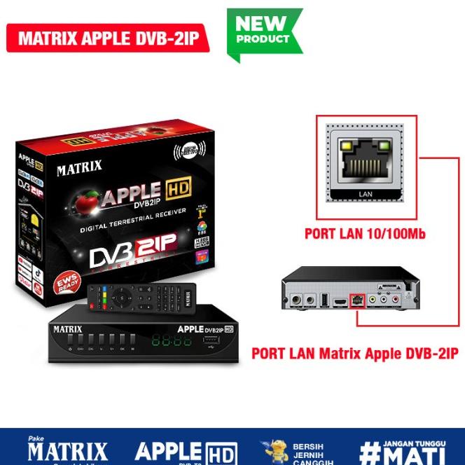 Set Top Box Dvb2Ip Tv Digital Matrix Apple Merah ( Baru )