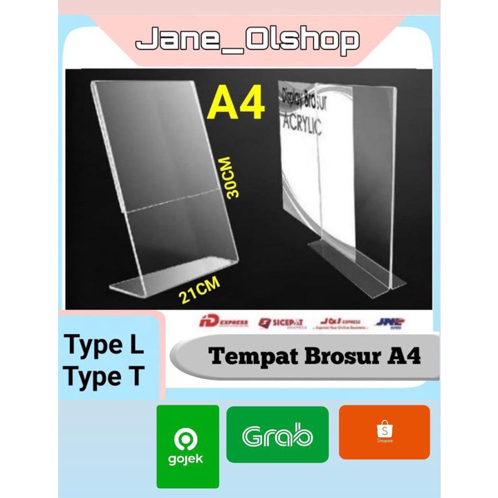 AKRILIK TEMPAT BROSUR / TENT HOLDER / TENT CARD AKRILIK DISPLAY UKURAN A4-A5-A6