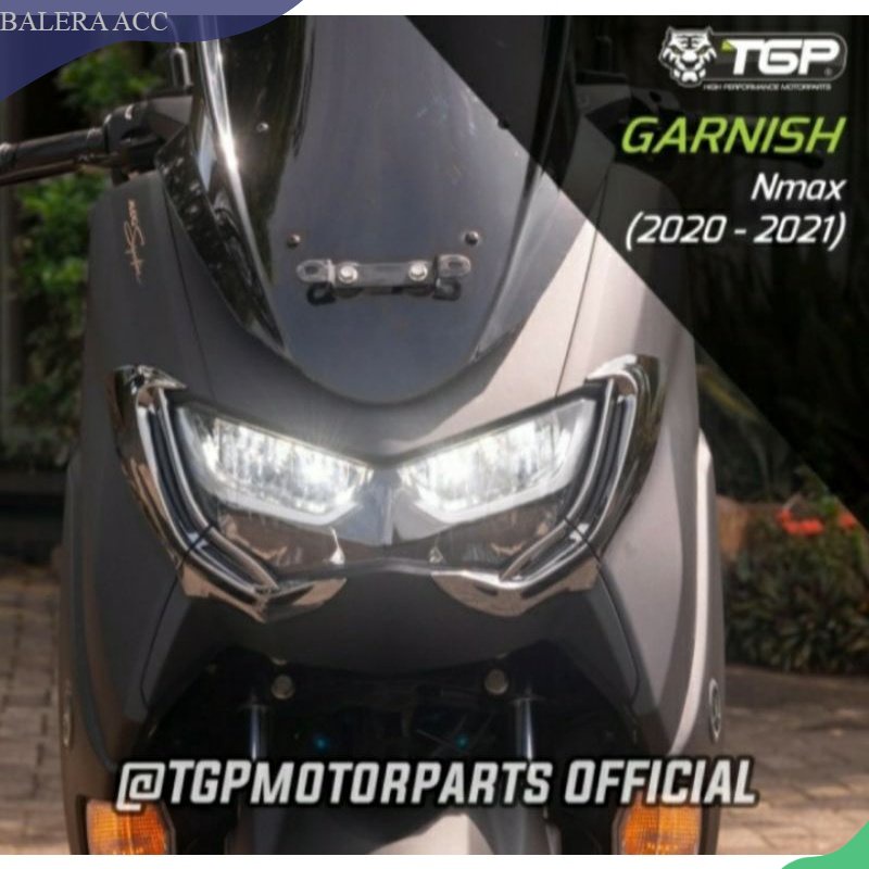 Garnish lampu depan New Nmax 2020-2022black chrome TGP