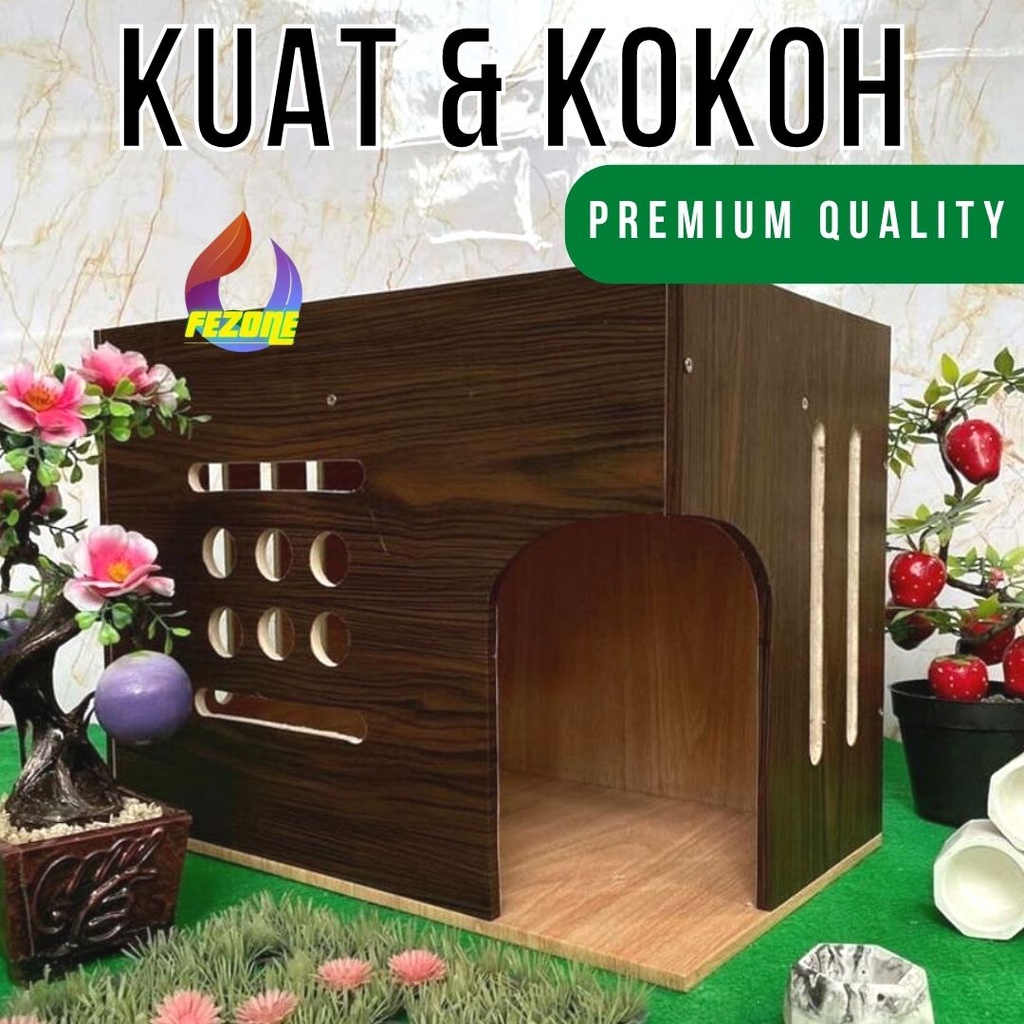 Kandang Rumah Kucing Kayu Unik Portable FEZONE