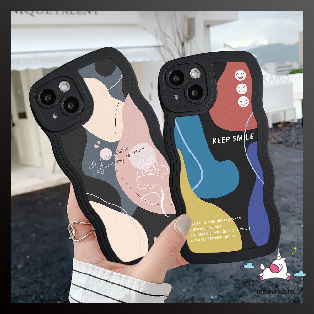 Soft Case Desain Seni Abstrak Moranti Warna Kontras Untuk iPhone 11 14 12 13 Pro Max XR 7 8 6 6s Plus 14 Plus X XS Max SE 2020