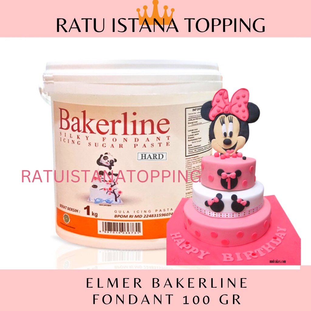 

BAKERLINE SILKY FONDANT 100 GR ICING FONDANT GULA DEKORASI FONDAN PUTIH