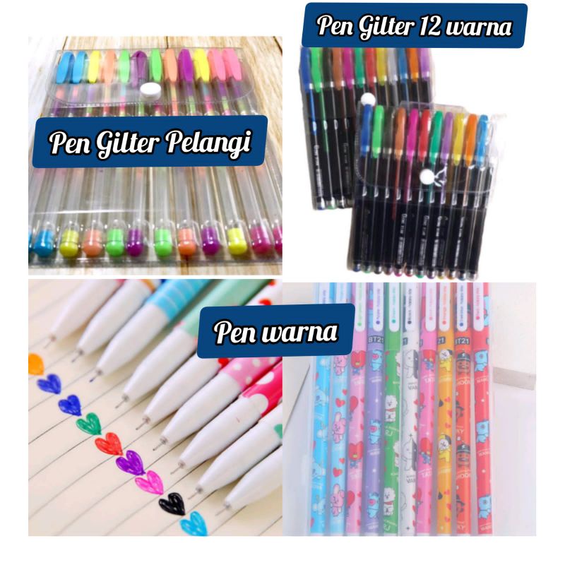 

pulpen Glitter warna/pulpenwarna/pulpenGliterPelangi