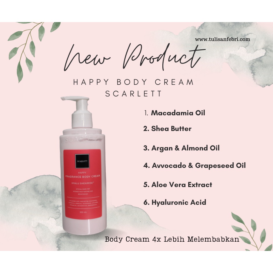 [COD] Scarlett Whitening Body Cream Memberikan Kelembapan Ekstra Kulit yang Kering - Charming dan Jolly