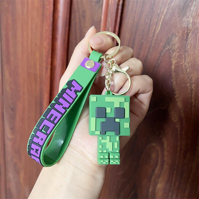 Game Mine-craft Creeper Keychain Figure Pendant Toy Keyring Kids Xmas Gifts Birthday