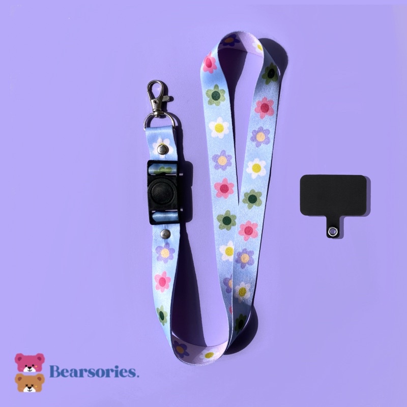 Tali Lanyard ID Card / Tali Gantungan HP Flower