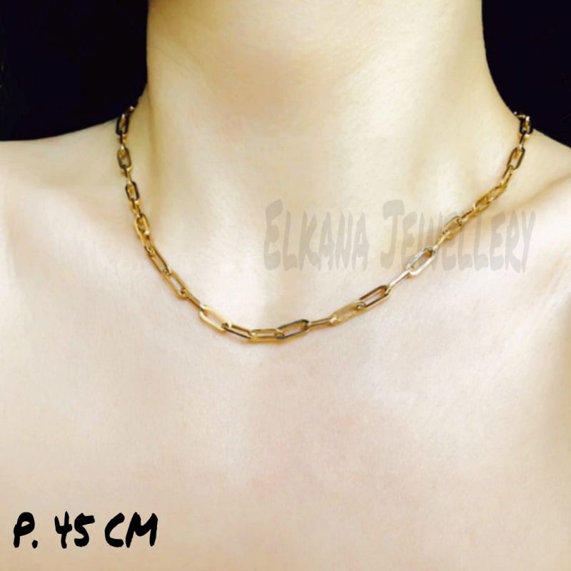 KALUNG TITANIUM RANTAI PAPERLINA Perhiasan super berkelas korea anti karat dan anti luntur