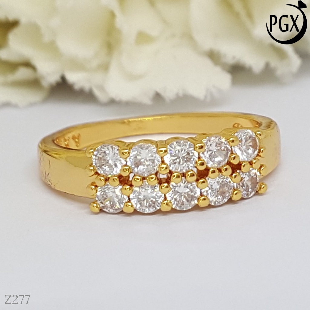 PGX Cincin Xuping Wanita Perhiasan Lapis Emas Aksesoris Fashion Premium - Z277