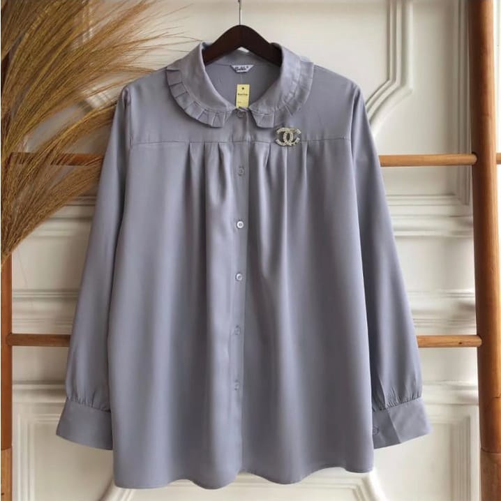 Giovani Blouse Crinkle Airflow / Atasan Wanita Blouse Terbaru / Free Bross