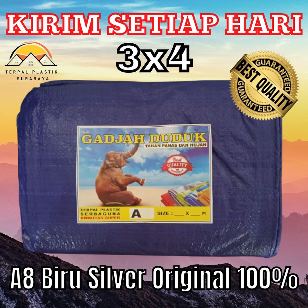 TERPAL PLASTIK A8 Ukuran 3x4 Meter