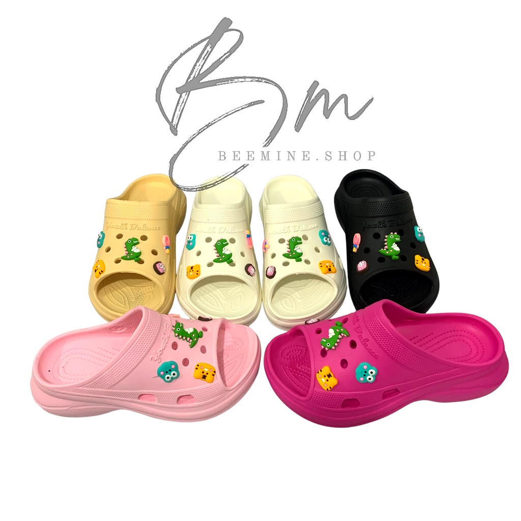 Sandal FUJI slide  / Sandal Slipper Wanita Jelly Wedges Platfrom Tebal  Dengan Jibbitz Import BALANCE X810-7