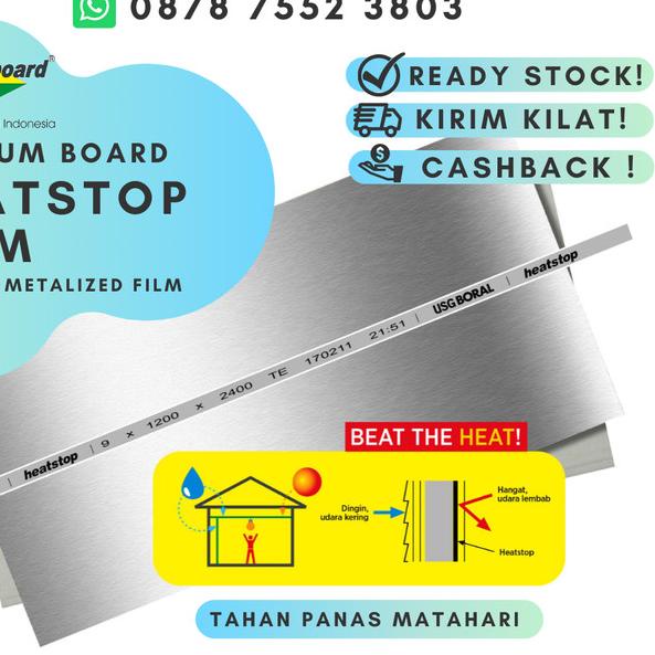 Papan Gipsum ANTI PANAS HEATSTOP 9 mm - Gypsum Jayaboard