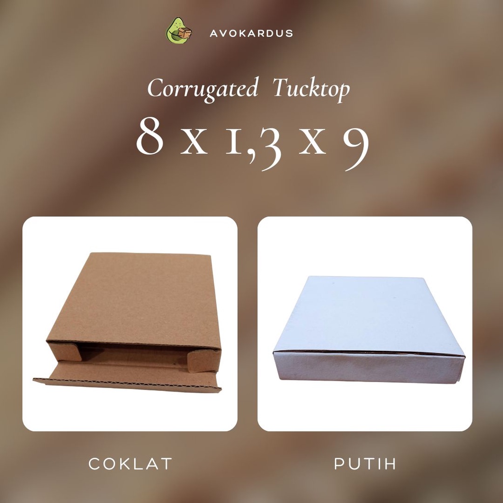 

Kardus Corrugated Die Cut 8x1,3x9 Tucktop Kotak Dus Kraft